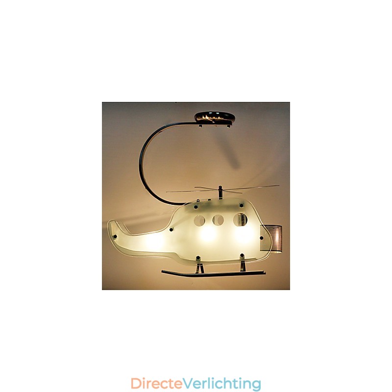 Eenvoudige kinderlamp Cartoon glazen helikopterlamp