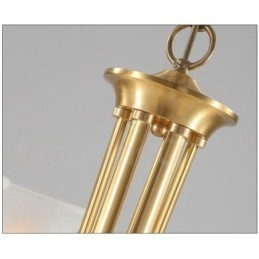 Luxe rustieke retro vintage kroonluchter van puur messing met hangende kaarsen en glazen kappen