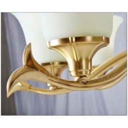 Puur messing luxe rustieke retro vintage messing stenen hanger kaars kroonluchter met glazen kappen