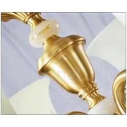 Puur messing luxe rustieke retro vintage messing stenen hanger kaars kroonluchter met glazen kappen