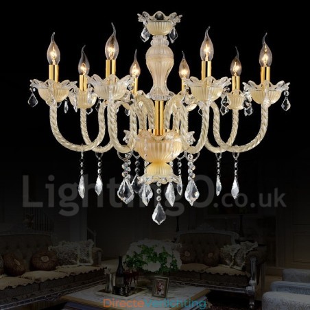 Kristal Luxe Moderne Hedendaagse Hangende Kaars Kroonluchter Kristal Luxe Moderne Hedendaagse Hangende Kaars Kroonluchter