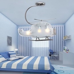 Eenvoudige kinderlamp Cartoon glazen helikopterlamp