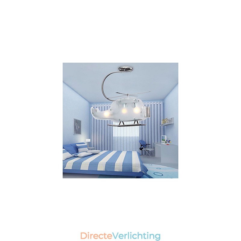 Eenvoudige kinderlamp Cartoon glazen helikopterlamp