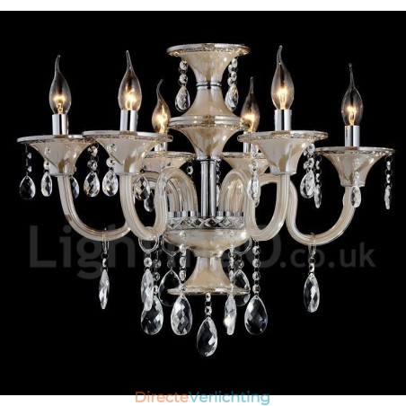 Kristal Luxe Moderne Hedendaagse Hangende Kaars Kroonluchter Kristal Luxe Moderne Hedendaagse Hangende Kaars Kroonluchter