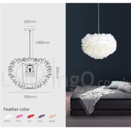 Multi Colours Feather Kroonluchter Moderne Hedendaagse Hanglamp