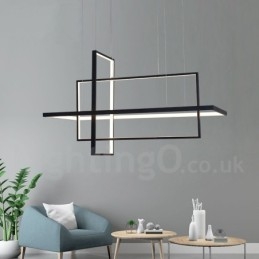 Dimbare lineaire hanglamp met afstandsbediening Sfeerverlichting Geschilderde afwerking Aluminium Modern design