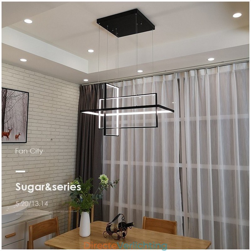 Dimbare lineaire hanglamp met afstandsbediening Sfeerverlichting Geschilderde afwerking Aluminium Modern design