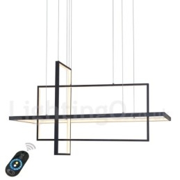 Dimbare lineaire hanglamp met afstandsbediening Sfeerverlichting Geschilderde afwerking Aluminium Modern design