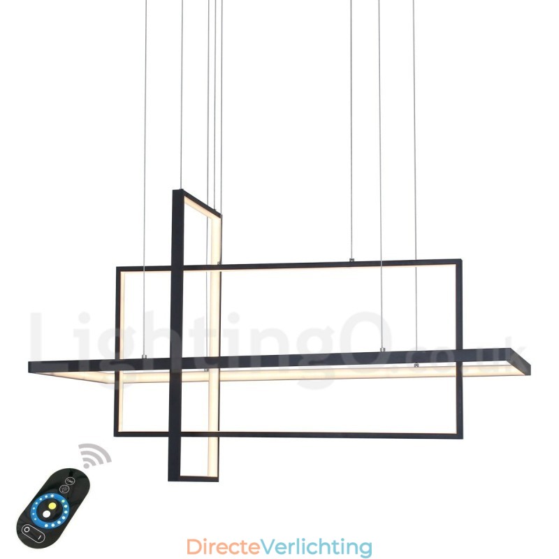 Dimbare lineaire hanglamp met afstandsbediening Sfeerverlichting Geschilderde afwerking Aluminium Modern design