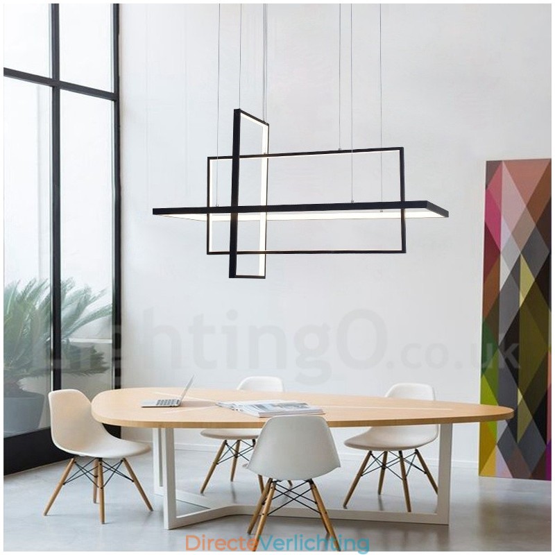Dimbare lineaire hanglamp met afstandsbediening Sfeerverlichting Geschilderde afwerking Aluminium Modern design