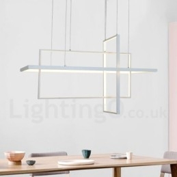 Dimbare lineaire hanglamp met afstandsbediening Sfeerverlichting Geschilderde afwerking Aluminium Modern design