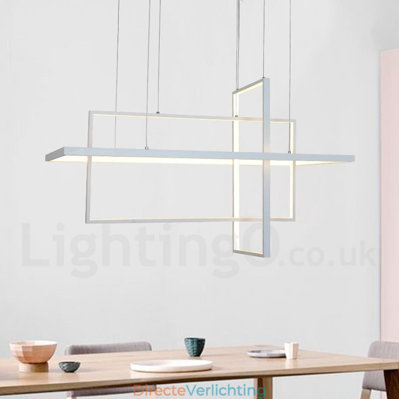 Dimbare lineaire hanglamp met afstandsbediening Sfeerverlichting Geschilderde afwerking Aluminium Modern design