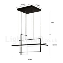 Dimbare lineaire hanglamp met afstandsbediening Sfeerverlichting Geschilderde afwerking Aluminium Modern design