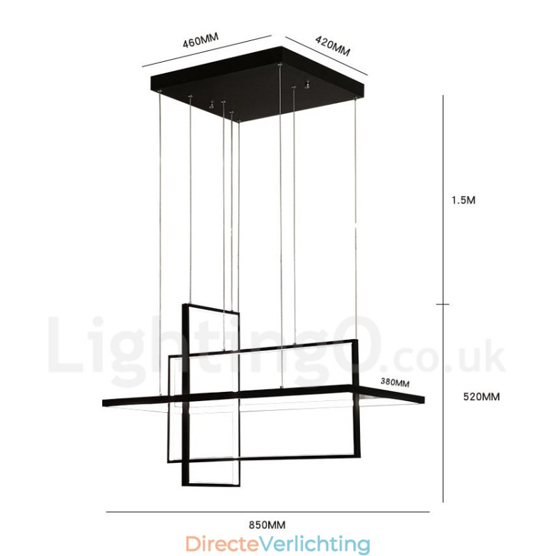 Dimbare lineaire hanglamp met afstandsbediening Sfeerverlichting Geschilderde afwerking Aluminium Modern design