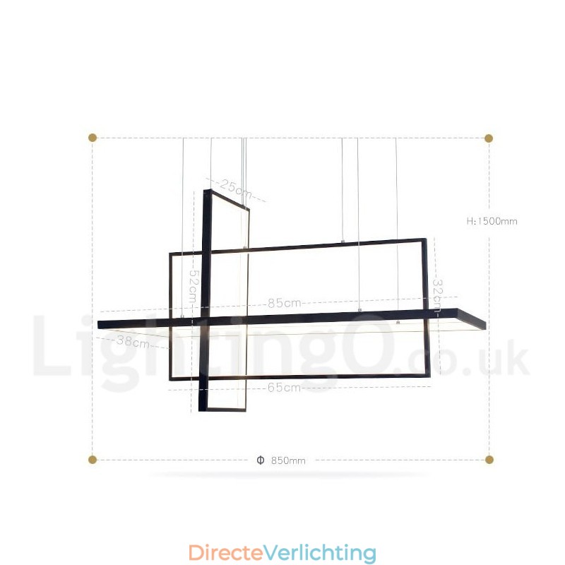 Dimbare lineaire hanglamp met afstandsbediening Sfeerverlichting Geschilderde afwerking Aluminium Modern design
