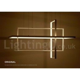 Dimbare lineaire hanglamp met afstandsbediening Sfeerverlichting Geschilderde afwerking Aluminium Modern design