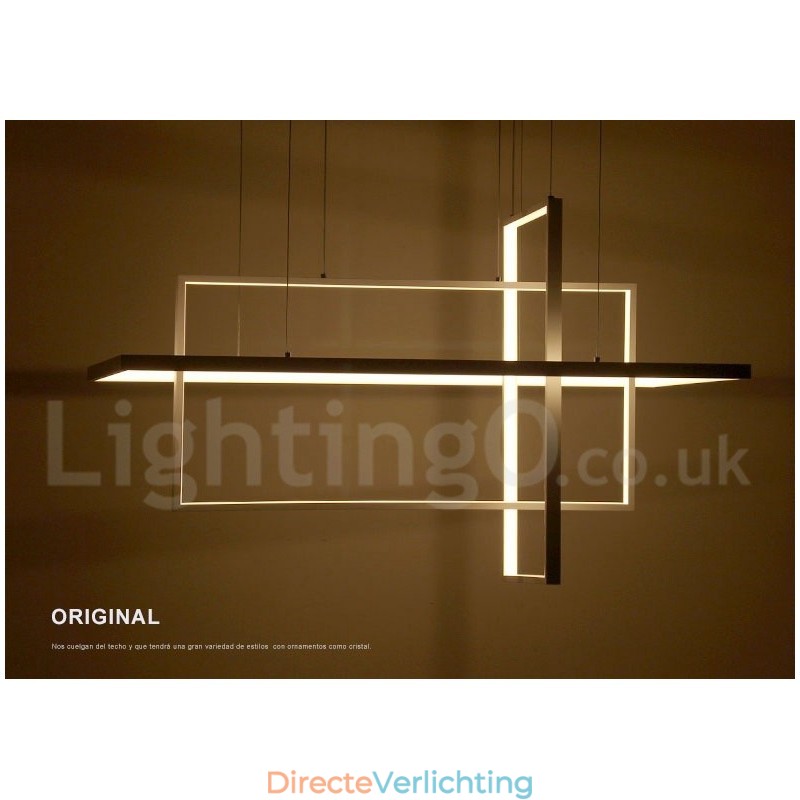 Dimbare lineaire hanglamp met afstandsbediening Sfeerverlichting Geschilderde afwerking Aluminium Modern design