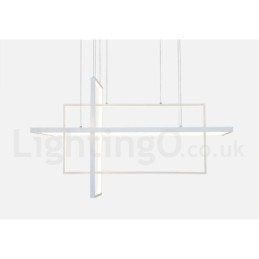 Dimbare lineaire hanglamp met afstandsbediening Sfeerverlichting Geschilderde afwerking Aluminium Modern design