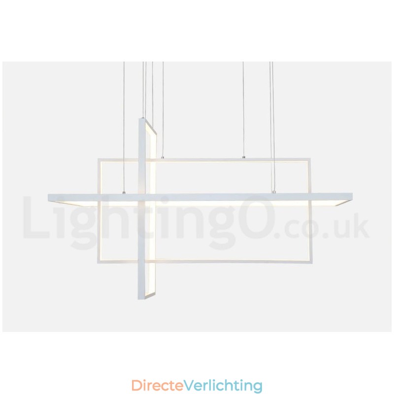 Dimbare lineaire hanglamp met afstandsbediening Sfeerverlichting Geschilderde afwerking Aluminium Modern design