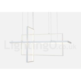 Dimbare lineaire hanglamp met afstandsbediening Sfeerverlichting Geschilderde afwerking Aluminium Modern design