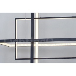 Dimbare lineaire hanglamp met afstandsbediening Sfeerverlichting Geschilderde afwerking Aluminium Modern design