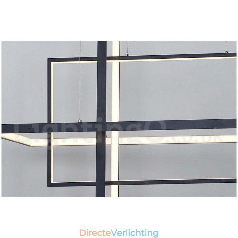 Dimbare lineaire hanglamp met afstandsbediening Sfeerverlichting Geschilderde afwerking Aluminium Modern design
