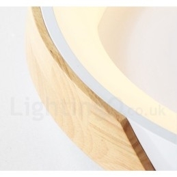 Dimbare ronde plafondlamp van hout met meerdere kleuren en acryl kap Plafondlamp in Scandinavische stijl