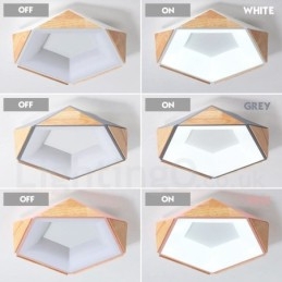 Dimbare Multi Colours Pentagon Houten Plafondlamp met Acryl Kap Plafondlamp Scandinavische Stijl