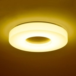 Dimbare ultradunne ronde plafondlamp van hout met acryl kap Plafondlamp in Scandinavische stijl
