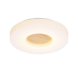Dimbare ultradunne ronde plafondlamp van hout met acryl kap Plafondlamp in Scandinavische stijl