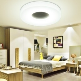 Dimbare ultradunne ronde plafondlamp van hout met acryl kap Plafondlamp in Scandinavische stijl
