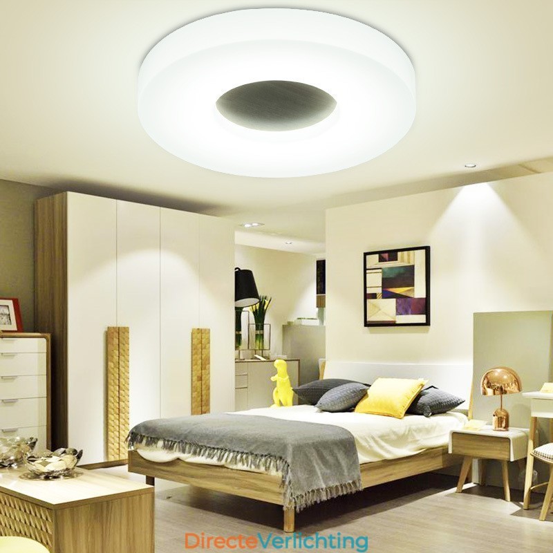 Dimbare ultradunne ronde plafondlamp van hout met acryl kap Plafondlamp in Scandinavische stijl