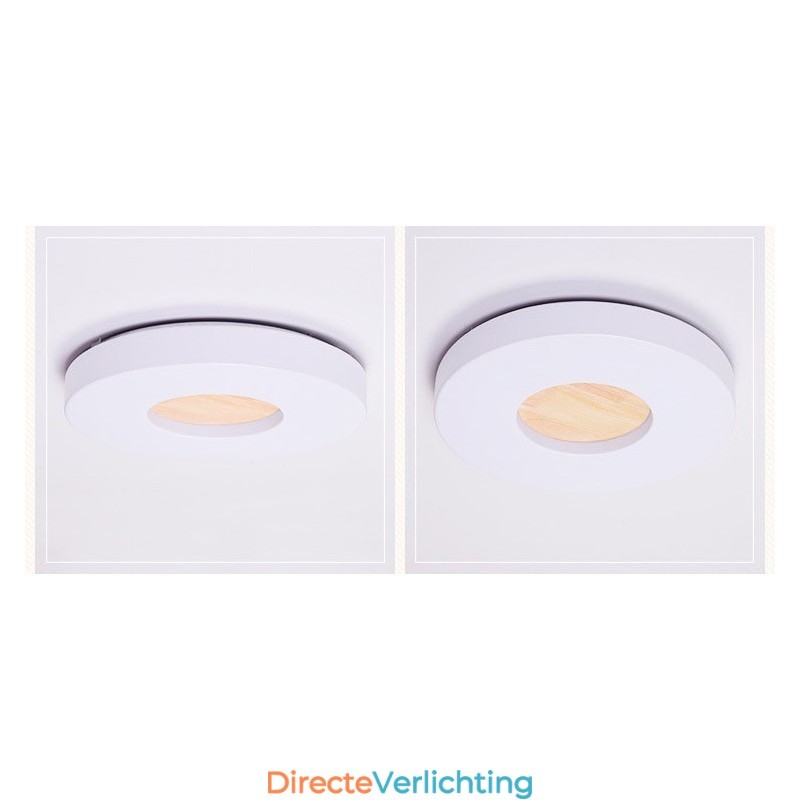 Dimbare ultradunne ronde plafondlamp van hout met acryl kap Plafondlamp in Scandinavische stijl
