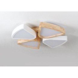 Dimbare ultradunne Petal Wood plafondlamp met acryl kap Plafondlamp Scandinavische stijl