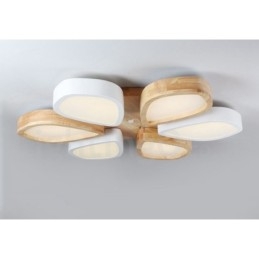 Dimbare ultradunne Petal Wood plafondlamp met acryl kap Plafondlamp Scandinavische stijl