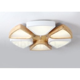 Dimbare ultradunne Petal Wood plafondlamp met acryl kap Plafondlamp Scandinavische stijl