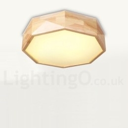 Dimbare plafondlamp van hout met acryl kap Plafondlamp in Scandinavische stijl