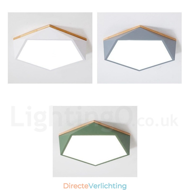 Dimbare Macaron Multi Colours Houten Plafondlamp met Acryl Kap Plafondlamp Scandinavische Stijl
