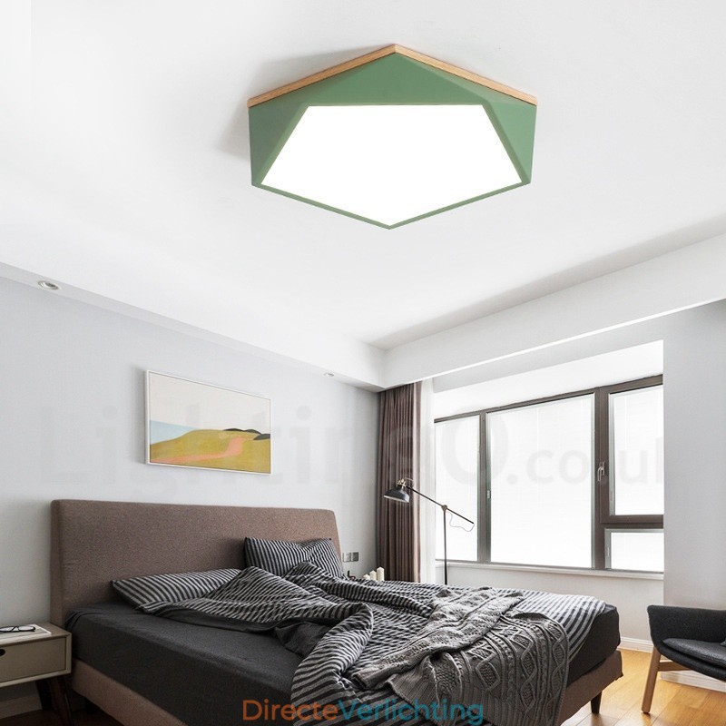 Dimbare Macaron Multi Colours Houten Plafondlamp met Acryl Kap Plafondlamp Scandinavische Stijl