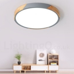 Dimbare Macaron Multi Colours Hout Ultradunne Plafondlamp met Acryl Kap Plafondlamp Scandinavische Stijl