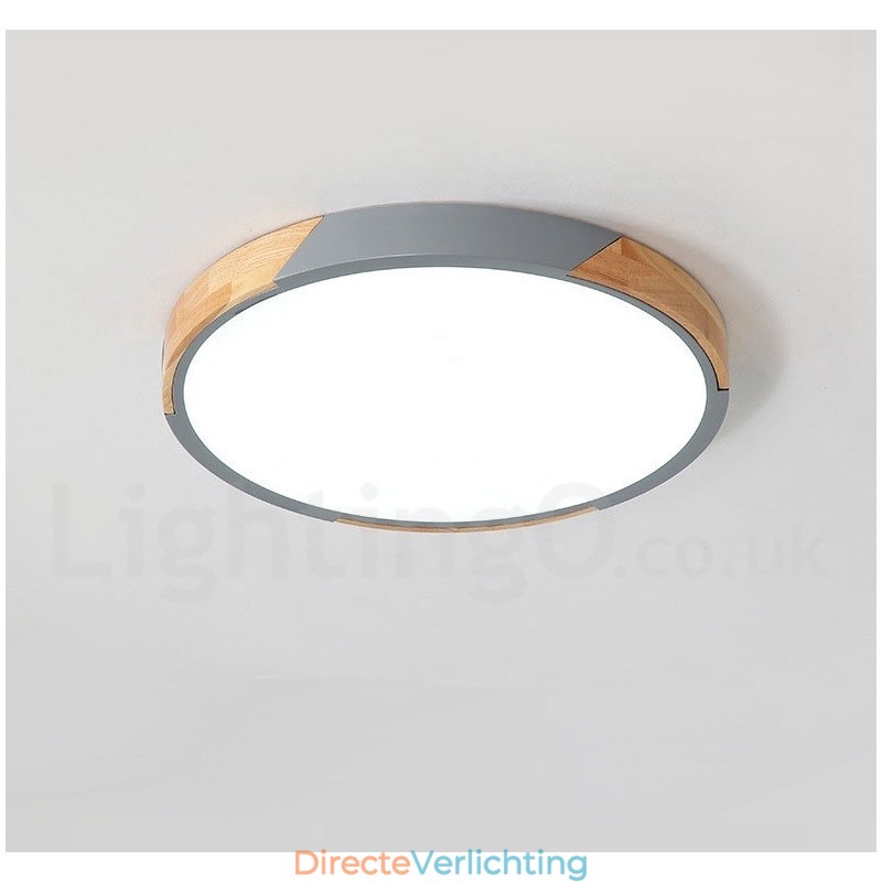 Dimbare Macaron Multi Colours Hout Ultradunne Plafondlamp met Acryl Kap Plafondlamp Scandinavische Stijl