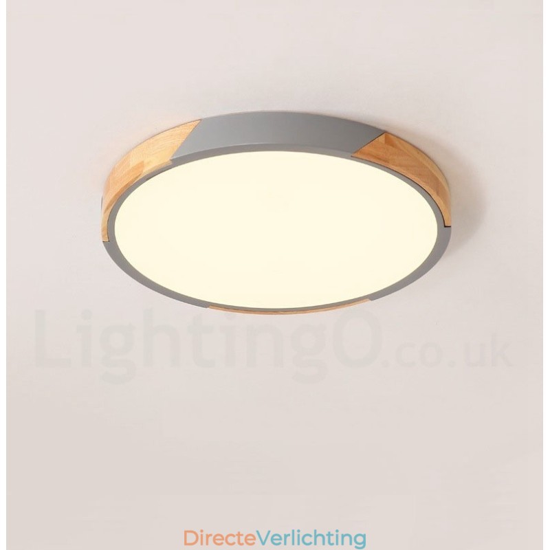 Dimbare Macaron Multi Colours Hout Ultradunne Plafondlamp met Acryl Kap Plafondlamp Scandinavische Stijl