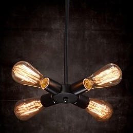 Hanglamp 4 lampen landelijke stijl smeedijzer