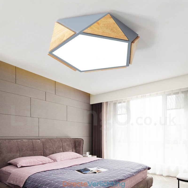 Dimbare Macaron Multi Colours Houten Plafondlamp met Acryl Kap Plafondlamp Scandinavische Stijl