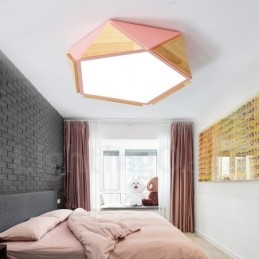 Dimbare Macaron Multi Colours Houten Plafondlamp met Acryl Kap Plafondlamp Scandinavische Stijl