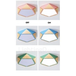 Dimbare Macaron Multi Colours Houten Plafondlamp met Acryl Kap Plafondlamp Scandinavische Stijl