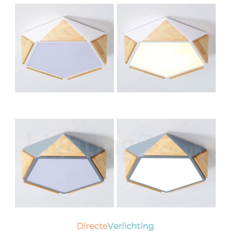 Dimbare Macaron Multi Colours Houten Plafondlamp met Acryl Kap Plafondlamp Scandinavische Stijl