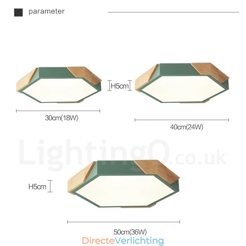 Dimbare Macaron Ultradunne Multi Colours Houten Plafondlamp met Acryl Kap Plafondlamp Scandinavische Stijl