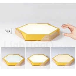 Dimbare Macaron Ultradunne Multi Colours Houten Plafondlamp met Acryl Kap Plafondlamp Scandinavische Stijl