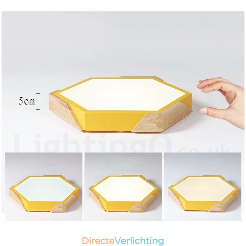 Dimbare Macaron Ultradunne Multi Colours Houten Plafondlamp met Acryl Kap Plafondlamp Scandinavische Stijl